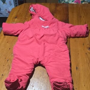 Jacadi Paris Sz 12 M Cozy Pink Baby Snowsuit Elegant